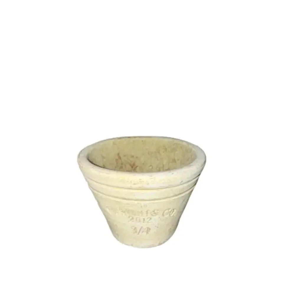 C. Wolff & Co 2012 3/4 Off White Clay Mini Terracotta Pot Decorative Flower RARE